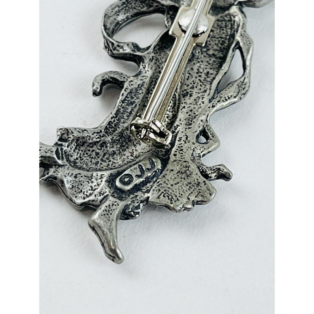 Vintage JJ Jonette Pin Angel Star Celestial Brooch Mystical Ball Lady Large 3” - Picture 8 of 14